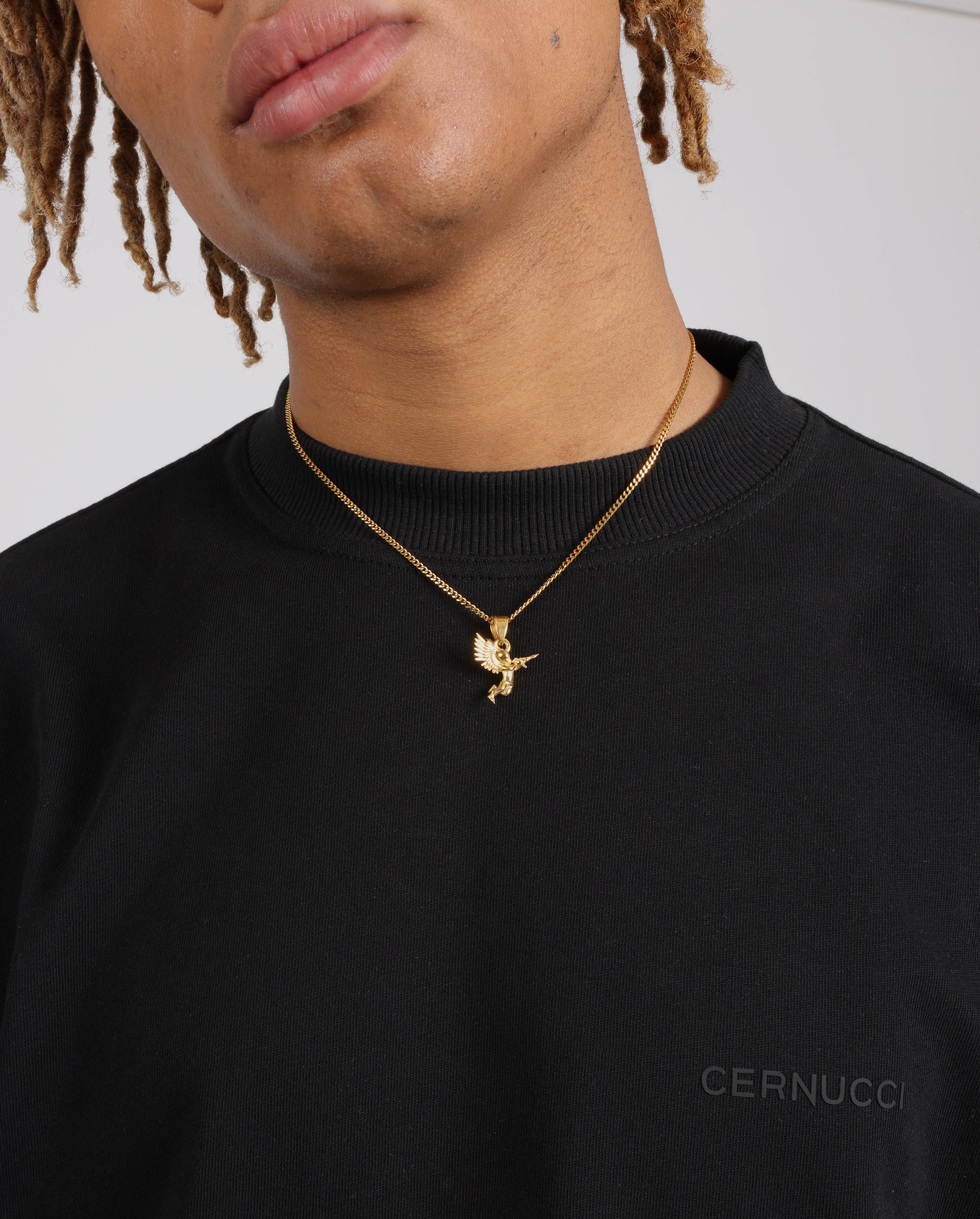 21 mm großer Engelssoldat-Einzelanhänger – Gold